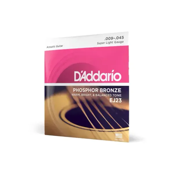 D'Addario EJ23 Phosphor Bronze, Super Light 9-45 Acoustic Guitar Strings