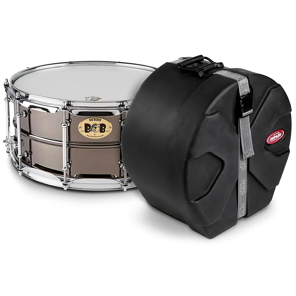 Pork Pie Big Black Brass Snare Drum w/Tube Lugs and Chrome Hardware w/SKB Case