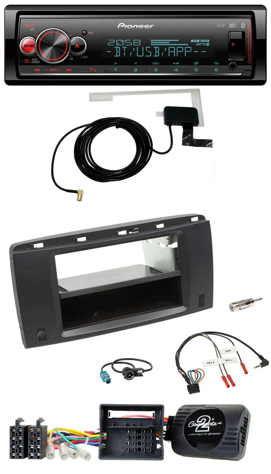 Pioneer Bluetooth DAB USB Lenkrad Autoradio für Mercedes R-Klasse W251 2006-2012