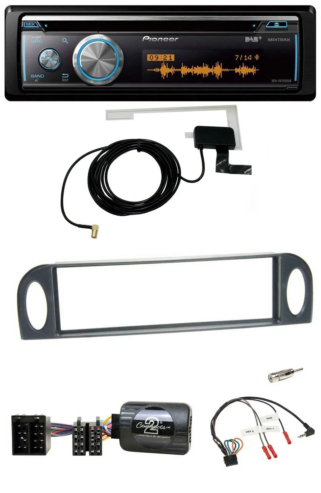 Автомагнитола для Citroen C5 (2001–2005) Pioneer Bluetooth, DAB, USB, CD