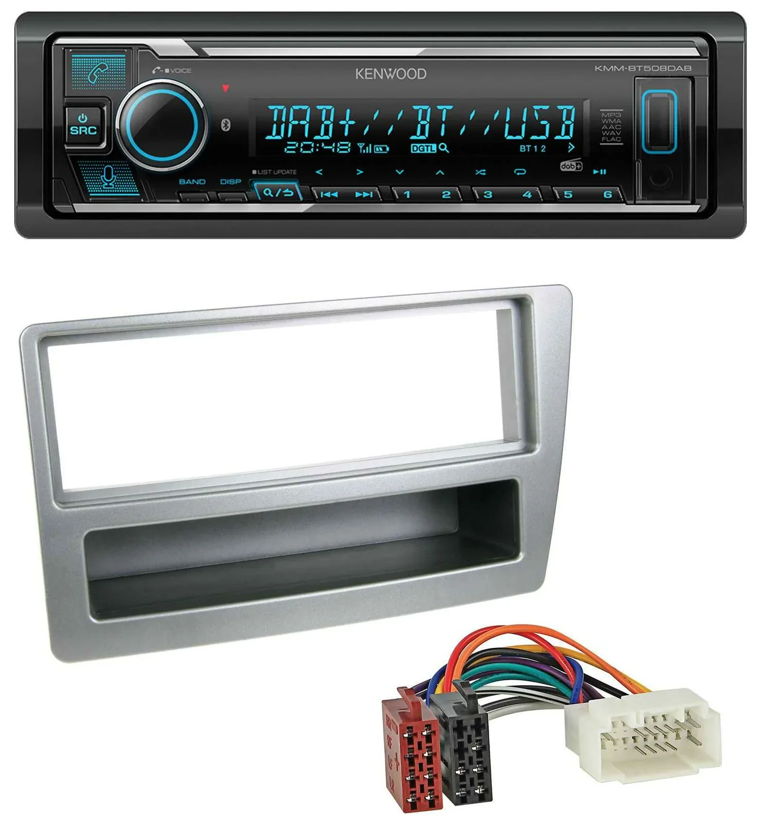 Kenwood Bluetooth MP3 DAB USB Autoradio für Honda Civic 04-06 silber autom. Klim