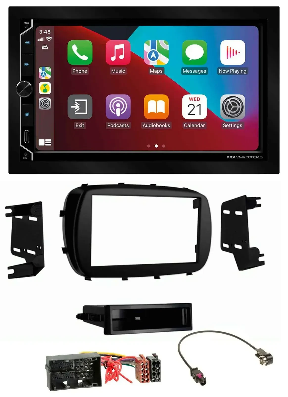 Автомагнитола ESX 2DIN DAB USB MP3 Bluetooth для Fiat 500X (с 2015)