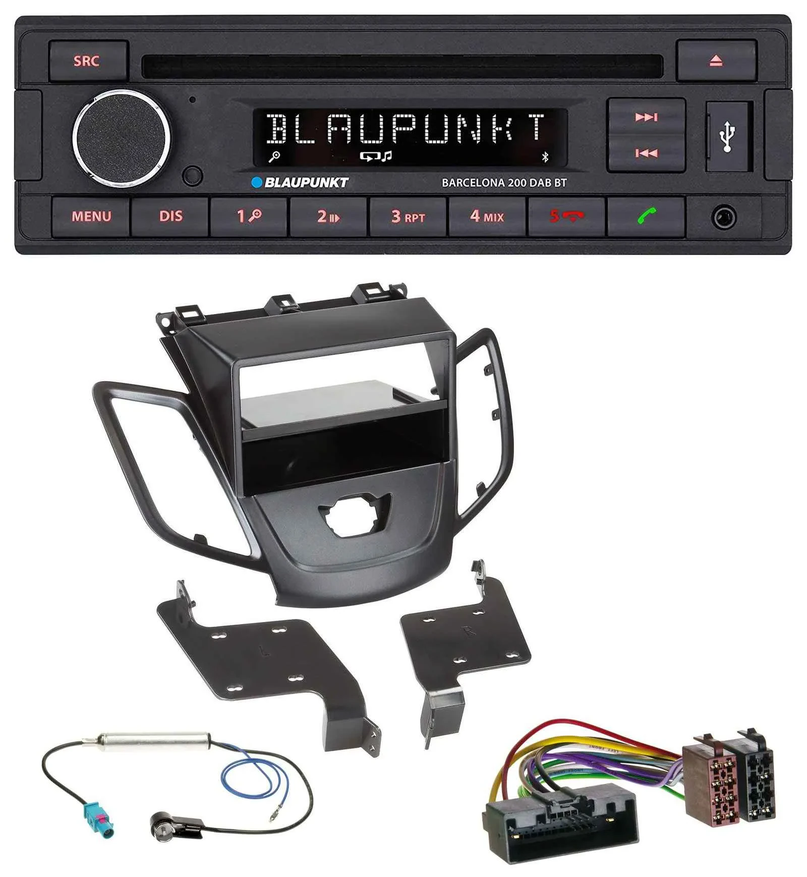 Blaupunkt USB DAB CD Bluetooth MP3 Autoradio für Ford Fiesta 10-17 JA8 ohne Disp