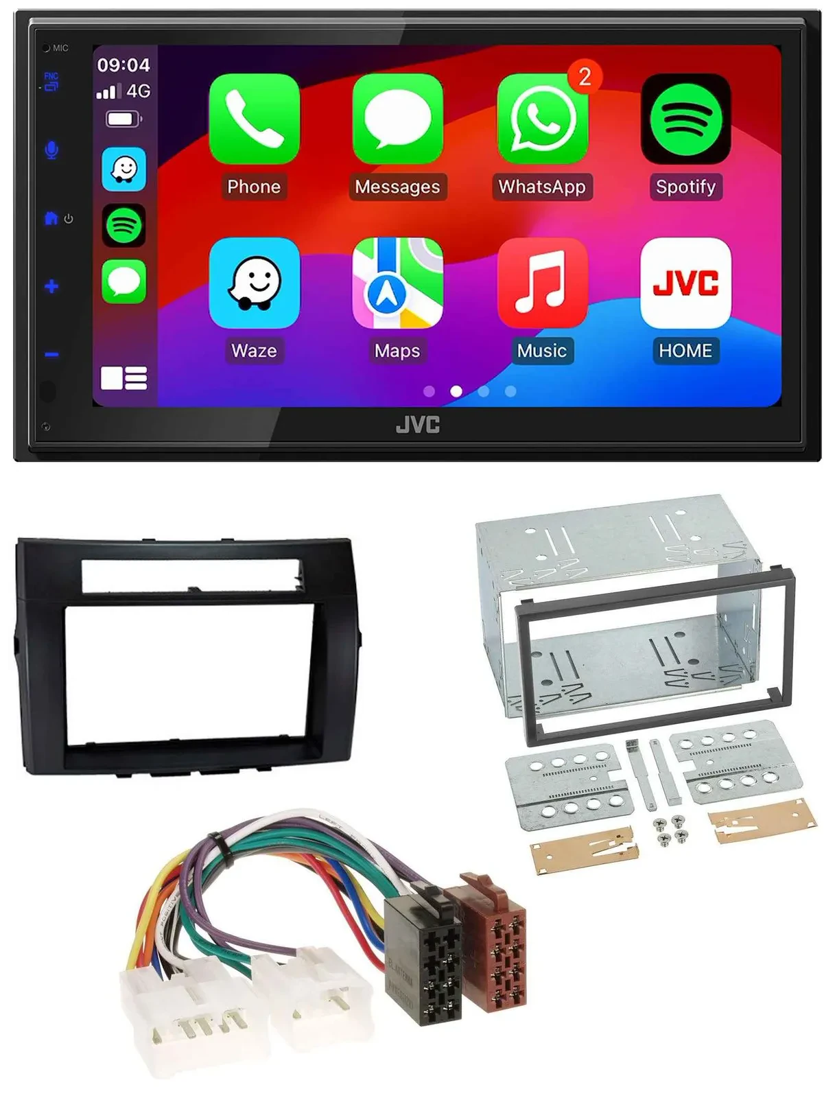 JVC Bluetooth USB MP3 2DIN DAB Autoradio für Toyota Corolla 04-09 Verso schwarz