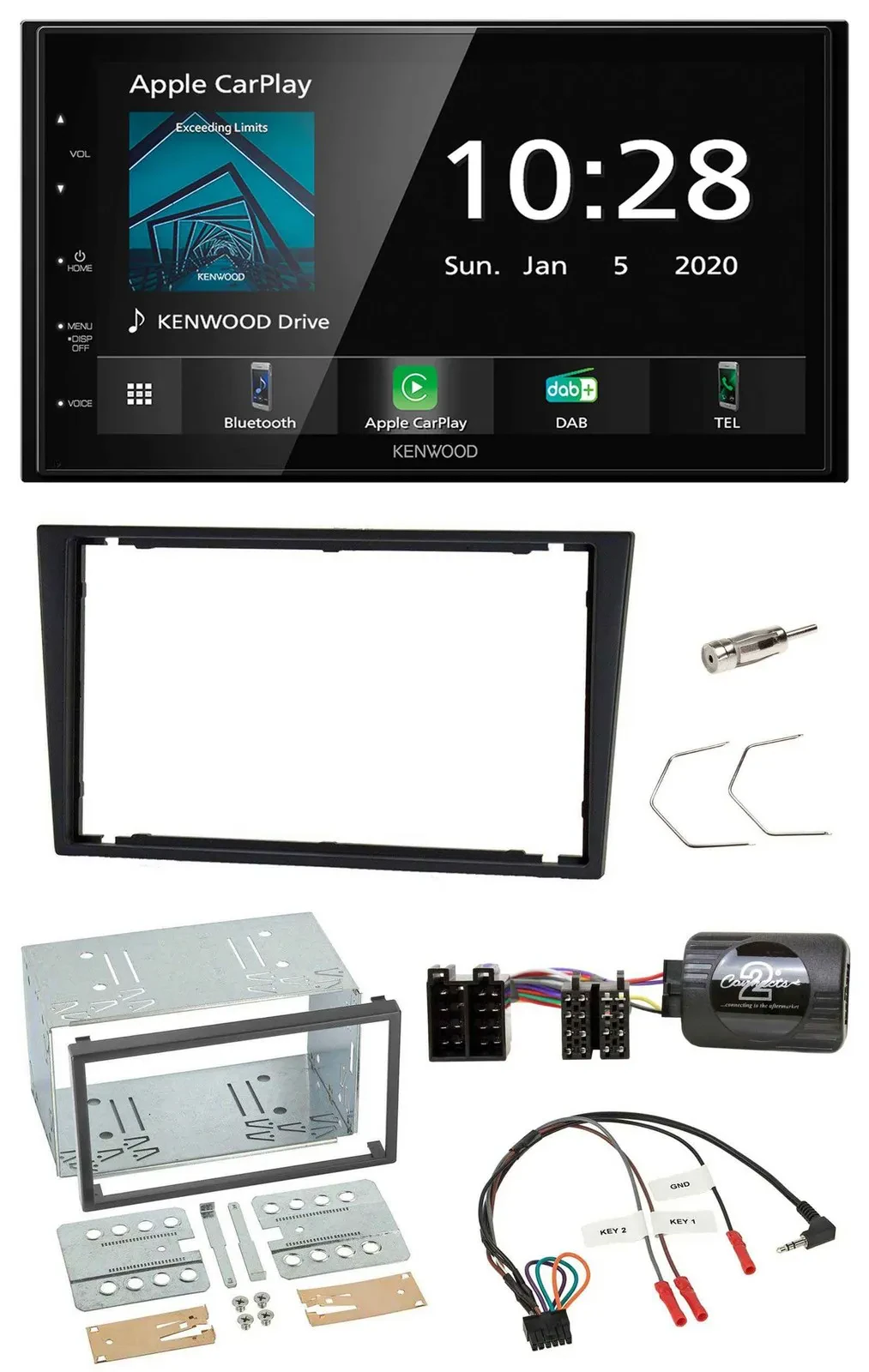 Автомагнитола для Opel Corsa C/Vectra C Kenwood 2 DIN Bluetooth DAB USB антрацит