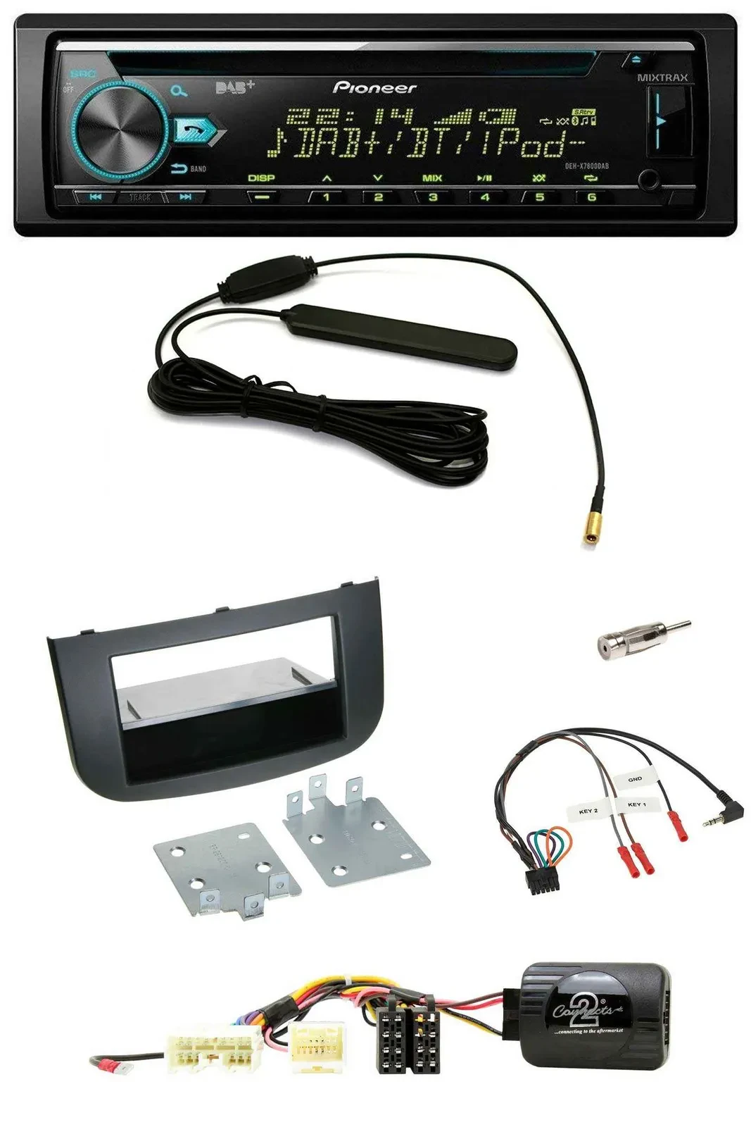 Pioneer CD MP3 Lenkrad DAB USB Autoradio für Mitsubishi Colt Z3B/Z3V/Z30/Z30G 08