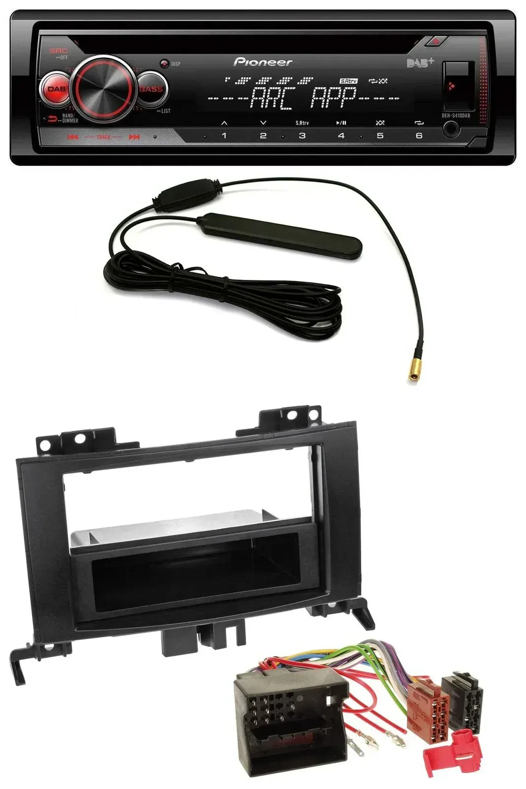 Автомагнитола Pioneer CD/USB/AUX/DAB/MP3 для Mercedes Sprinter (с 2006) Rubbertouch