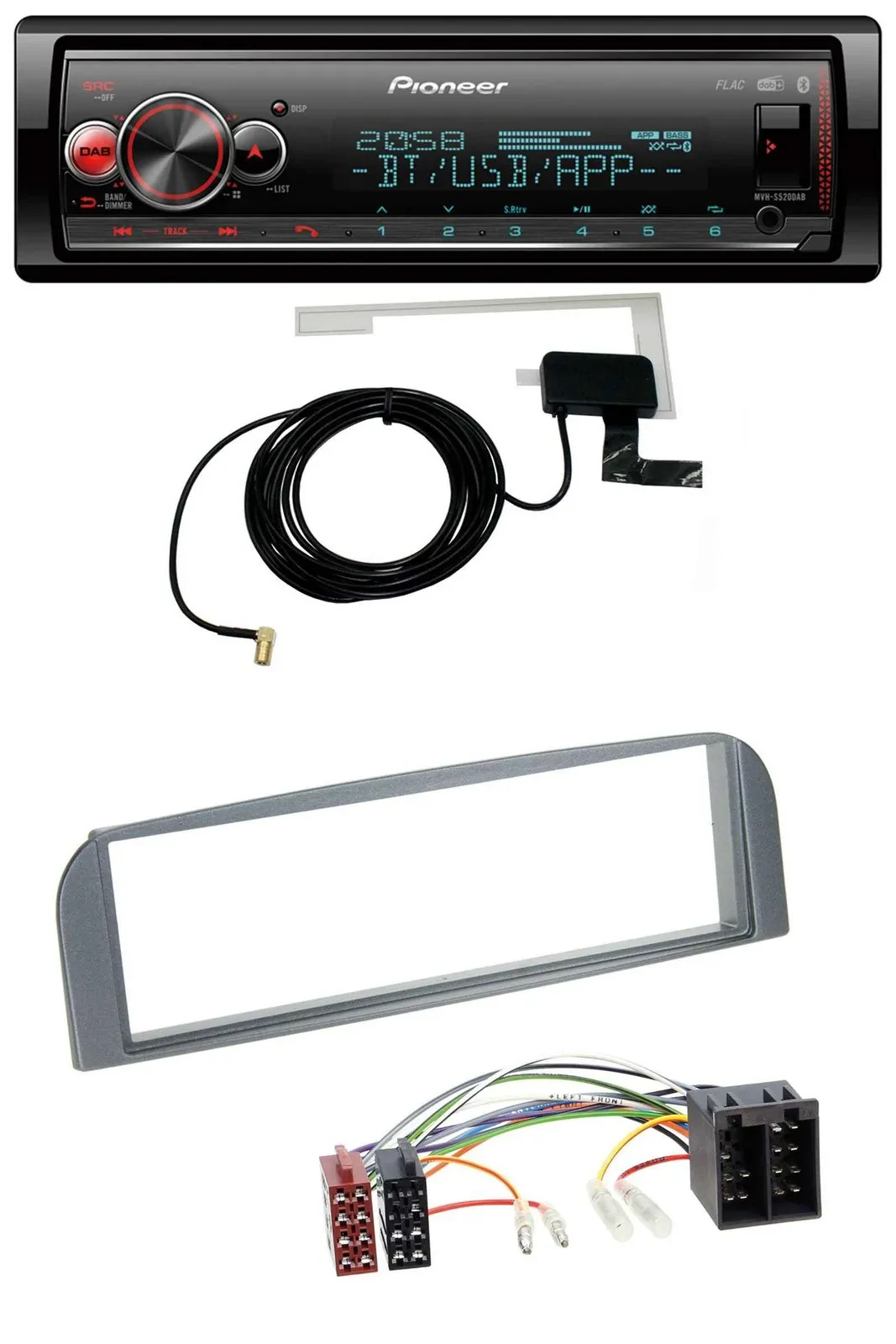 Автомагнитола для Alfa Romeo 147/GT Pioneer Bluetooth, DAB, USB, MP3, антрацит