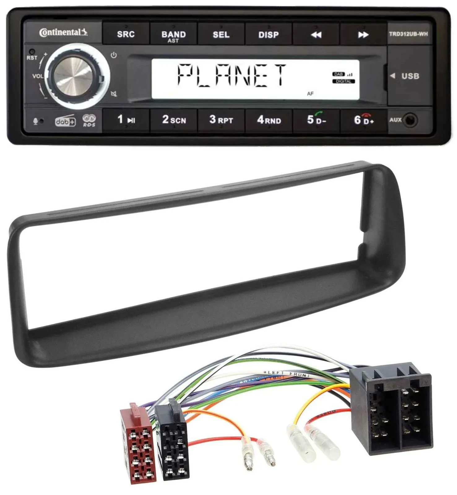 Continental USB 1DIN AUX DAB MP3 Autoradio für Peugeot 206 (ab 1998)
