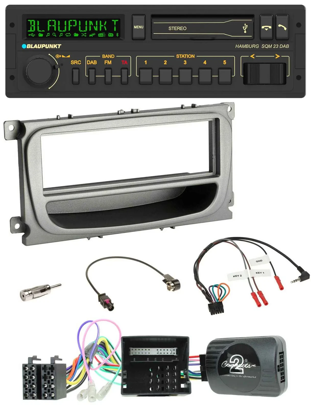 Blaupunkt USB DAB Bluetooth Lenkrad Autoradio für Ford S-Max Mondeo Can 07-14 Ab