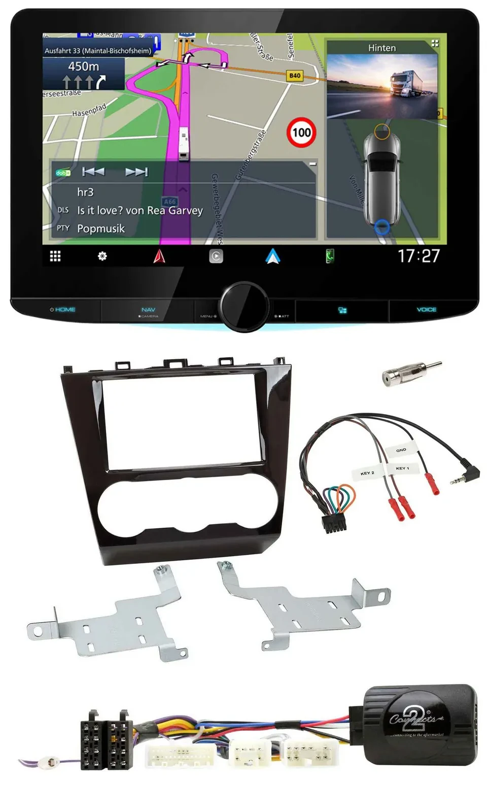 Kenwood Bluetooth DAB TMC 2DIN Lenkrad USB Navigation für Subaru Forester ab 201