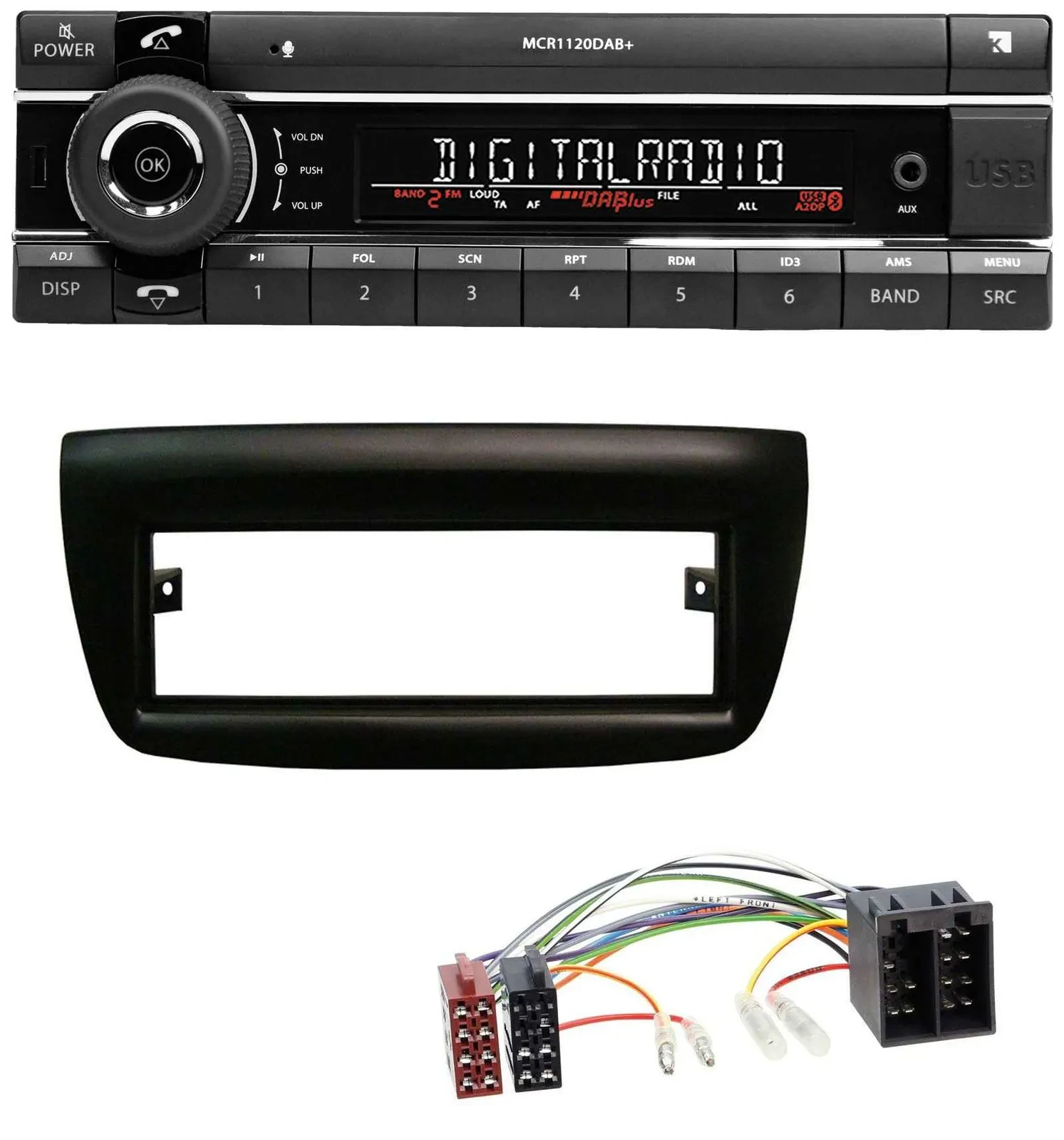 Kienzle Bluetooth MP3 USB DAB Autoradio für Fiat Doblo 12-15 Opel Combo 10-15