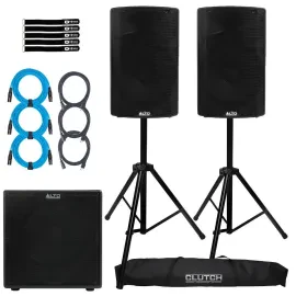 Alto Professional TX415 15" Powered Active DJ PA Speaker Pair w 18" Subwoofer...