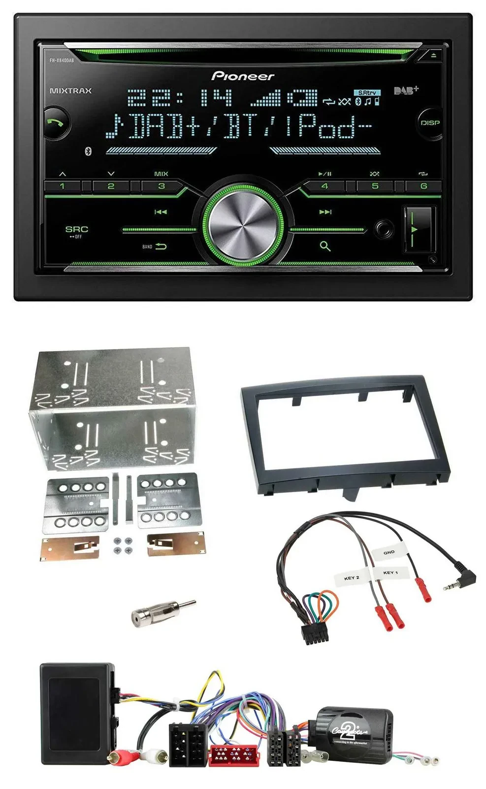Pioneer Bluetooth Lenkrad DAB 2DIN USB CD Autoradio für Porsche Boxster 911 Caym