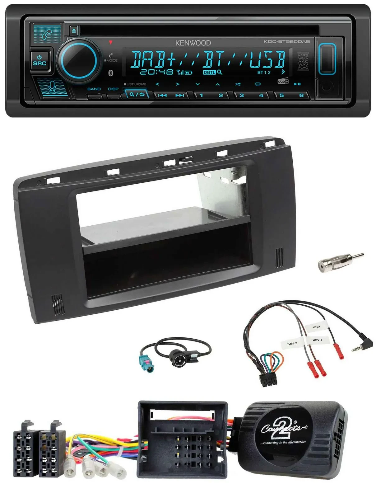 Kenwood Bluetooth DAB CD Lenkrad USB Autoradio für Mercedes R-Klasse W251 2006-2