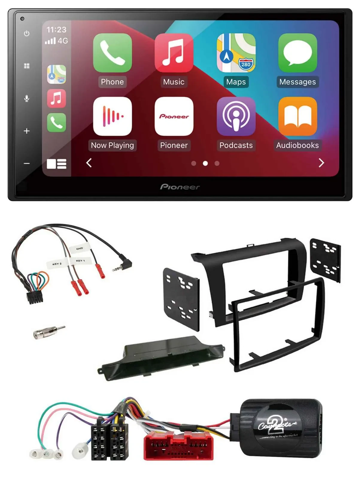 Автомагнитола Pioneer 2DIN, DAB, Bluetooth, USB, для Mazda 3 (2003–2009), черная