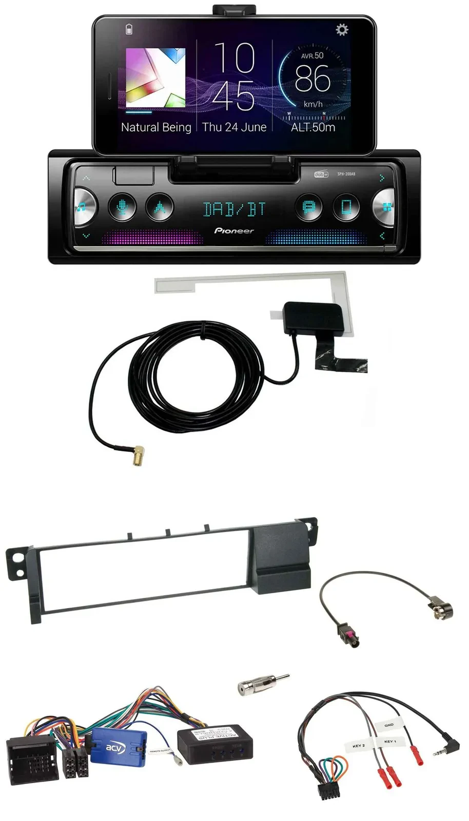 Pioneer DAB Bluetooth Lenkrad USB Autoradio für BMW 3er E46 01-07 schwarz