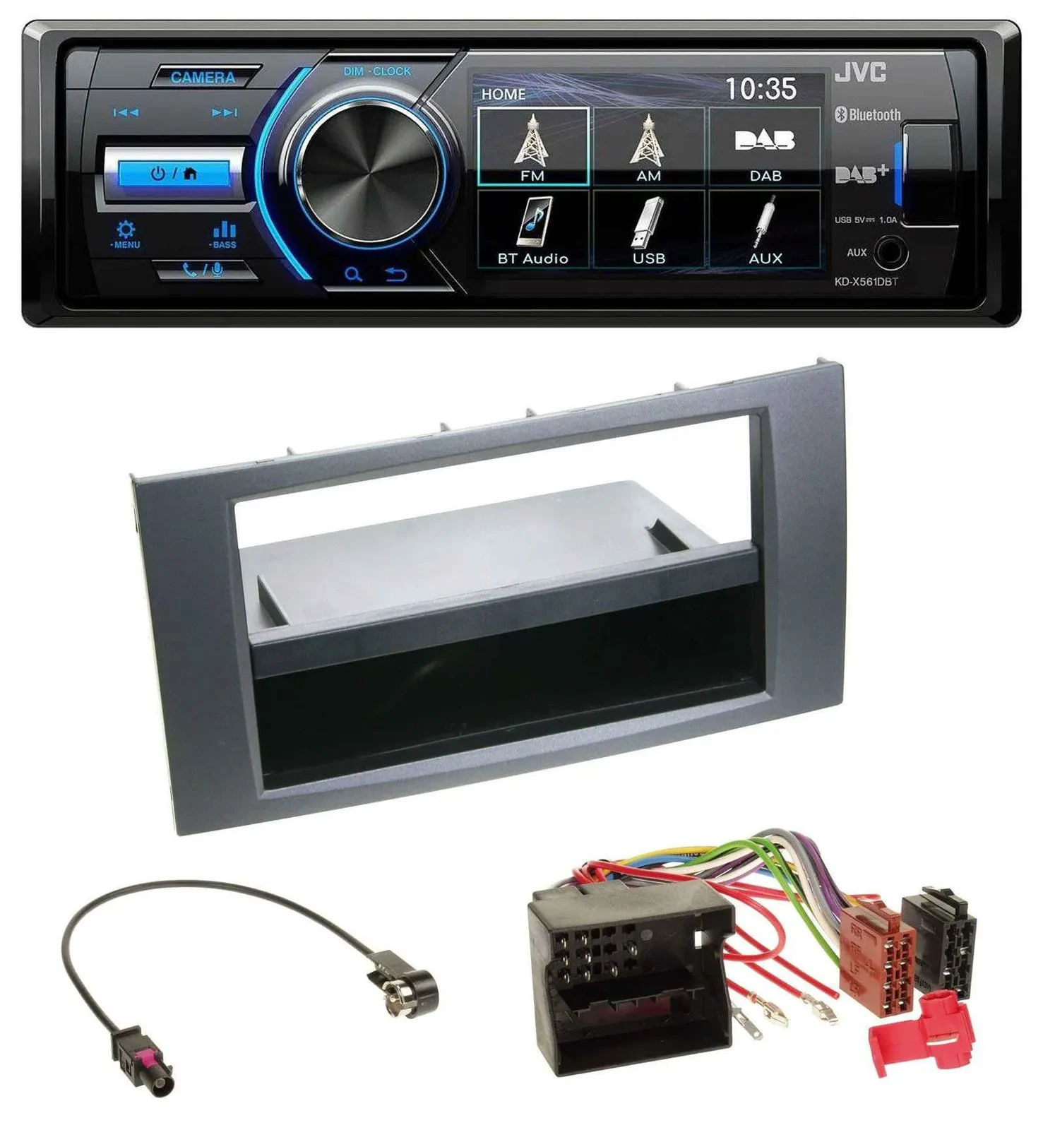 JVC Bluetooth MP3 USB DAB Autoradio für Ford Fiesta Focus 04-08 anthrazit