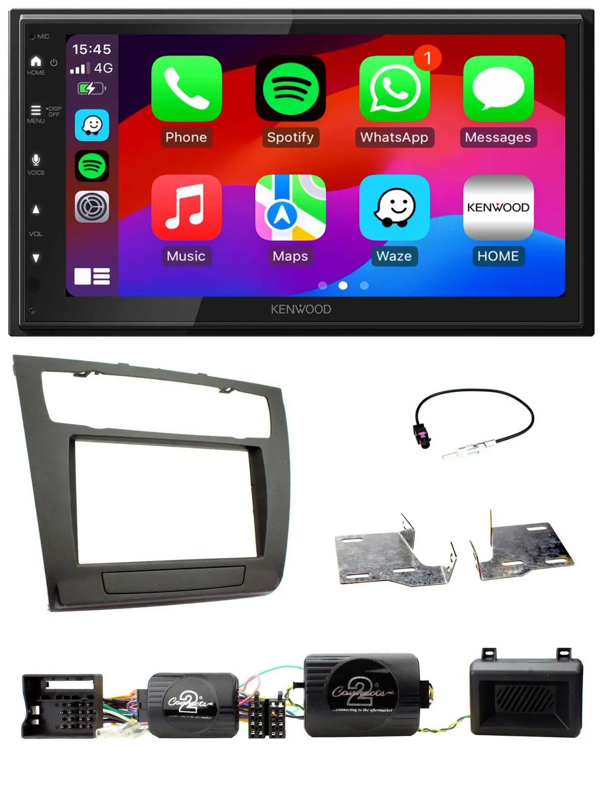 Kenwood Lenkrad USB DAB 2DIN Bluetooth Autoradio für BMW 1er PDC aut. Klima E87/