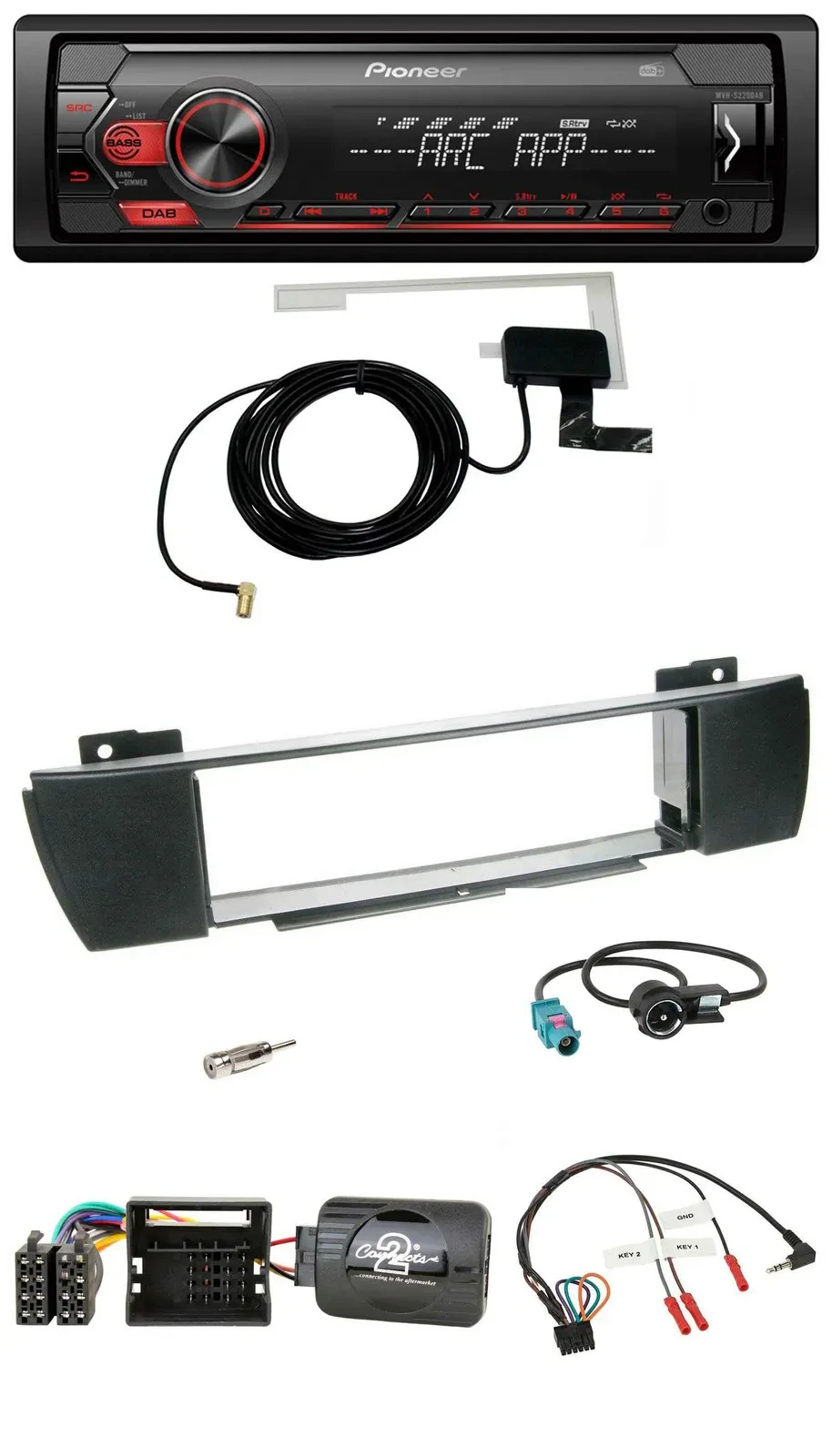 Автомагнитола Pioneer 1DIN USB DAB MP3 для BMW X3 E83 (2004–2010)