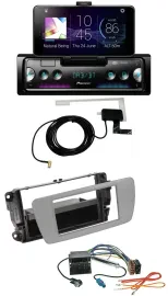 Автомагнитола Pioneer DAB, Bluetooth, MP3, USB для Seat Ibiza (с 2008), серый