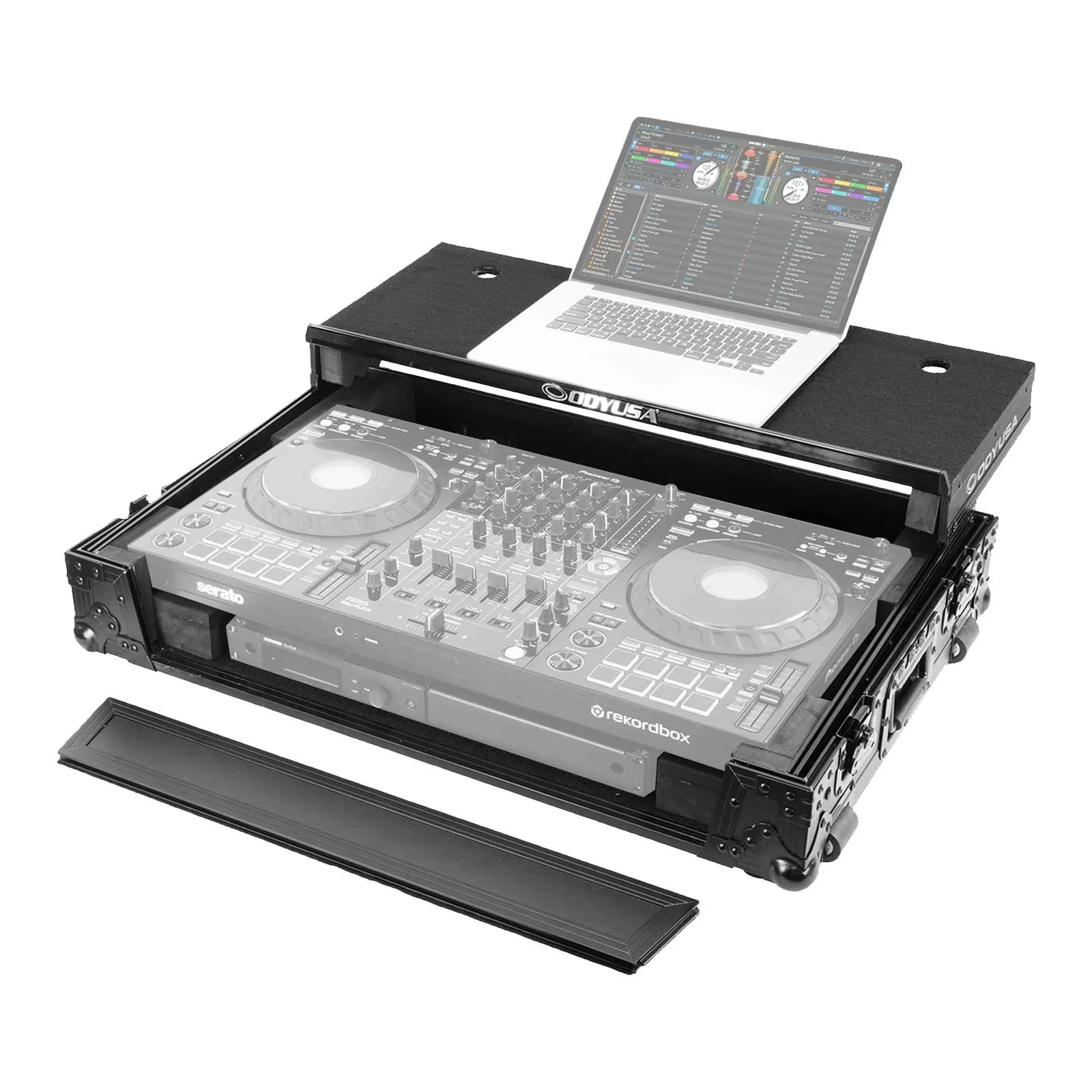 Odyssey FZGSDDJFLX10W1BL Black Case for DDJ-FLX10 with Shelf & Wheels idjnow