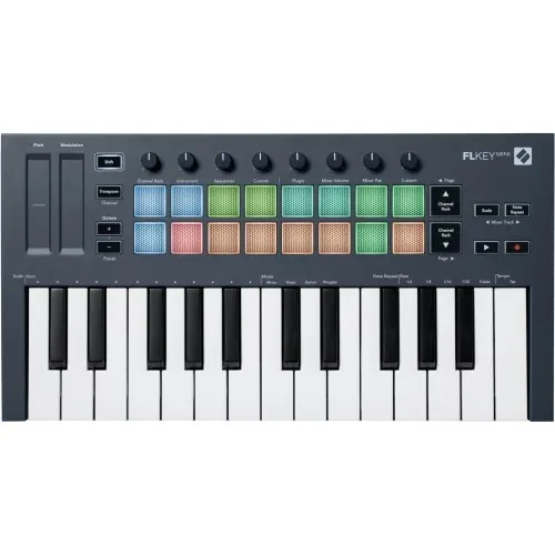 Б/У MIDI-клавиатура Novation FL Keys Mini 25 мини-клавиш, 16 RGB-пэдов, 8 регуляторов