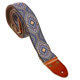Classic Jacquard Gitarren-/Bassgurt, Multi-Color, Velours, Baumwolle, Leder