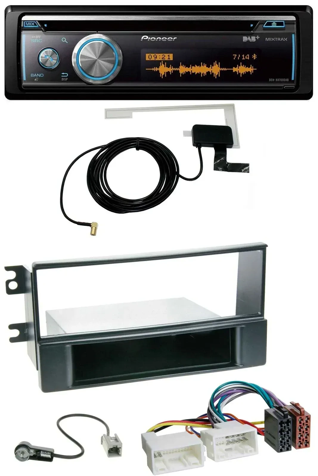 Автомагнитола для Kia Sportage II (2008–2010) Pioneer Bluetooth, DAB, CD, USB, MP3 с проводкой