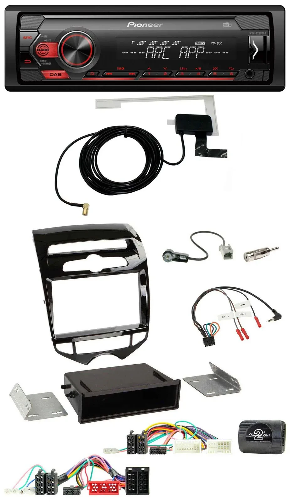 Pioneer 1DIN USB DAB MP3 Lenkrad Autoradio für Hyundai ix20 ab 2010 autom. Klima