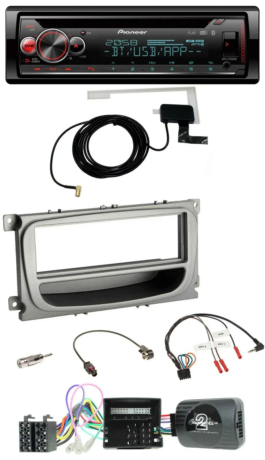 Pioneer DAB CD Lenkrad USB Bluetooth Autoradio für Ford S-Max Mondeo Can 07-14 A