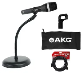 AKG D5 C Professional Dynamic Vocal Microphone D5C+Gooseneck Desk Stand+Cable
