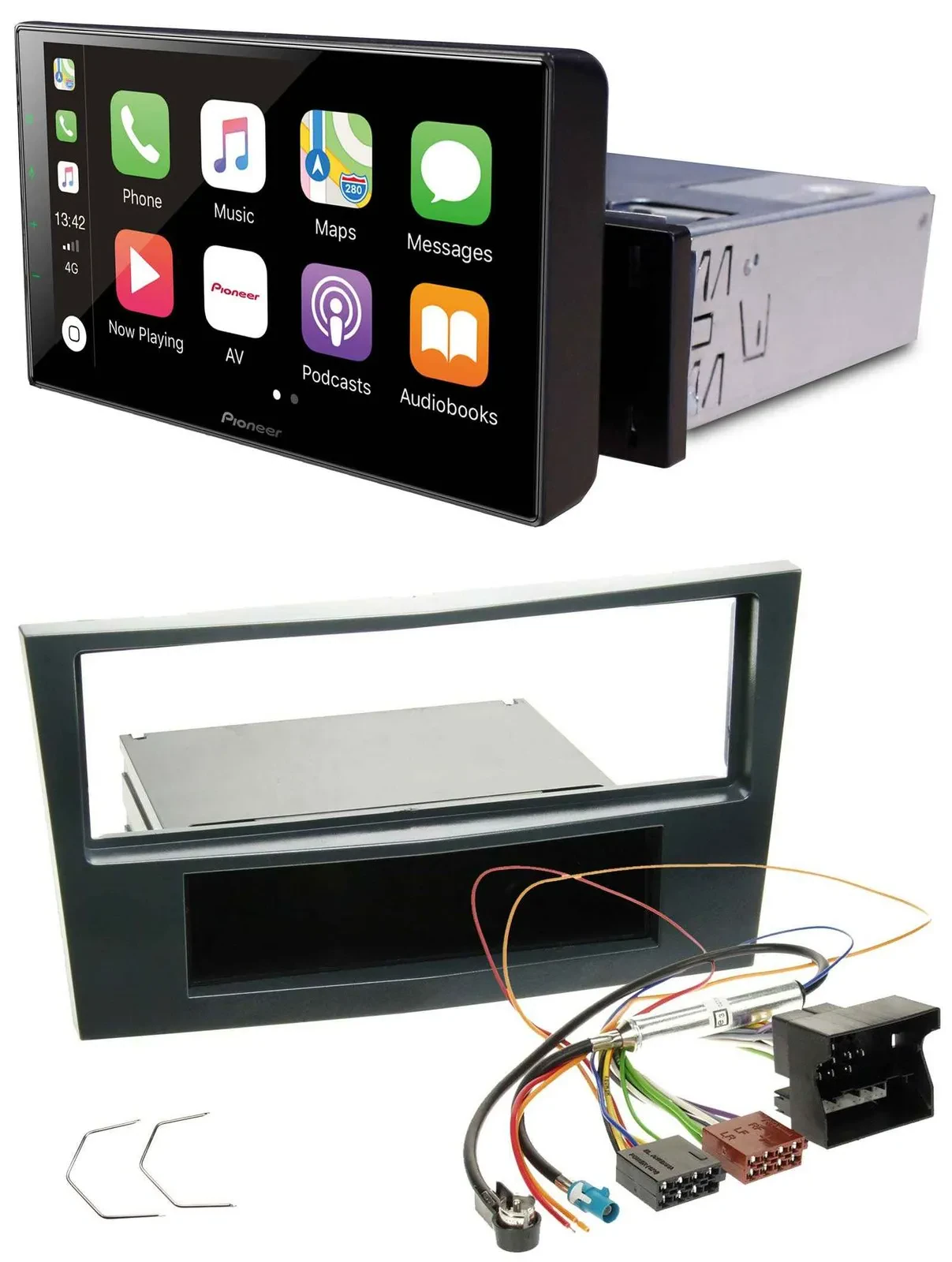 Pioneer Bluetooth MP3 DAB USB Autoradio für Opel Corsa D ab 2005 Stealth Schwarz