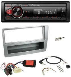 Автомагнитола для Honda Civic 2004–2006 Pioneer Bluetooth, USB, DAB, поддержка кнопок на руле, серебристая