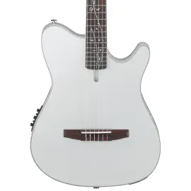 Ibanez TOD10N Tim Henson Thinline Acoustic-Electric Classical Guitar, Silver