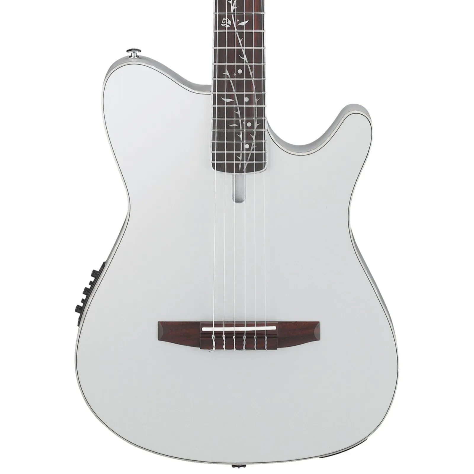 Ibanez TOD10N Tim Henson Thinline Acoustic-Electric Classical Guitar, Silver