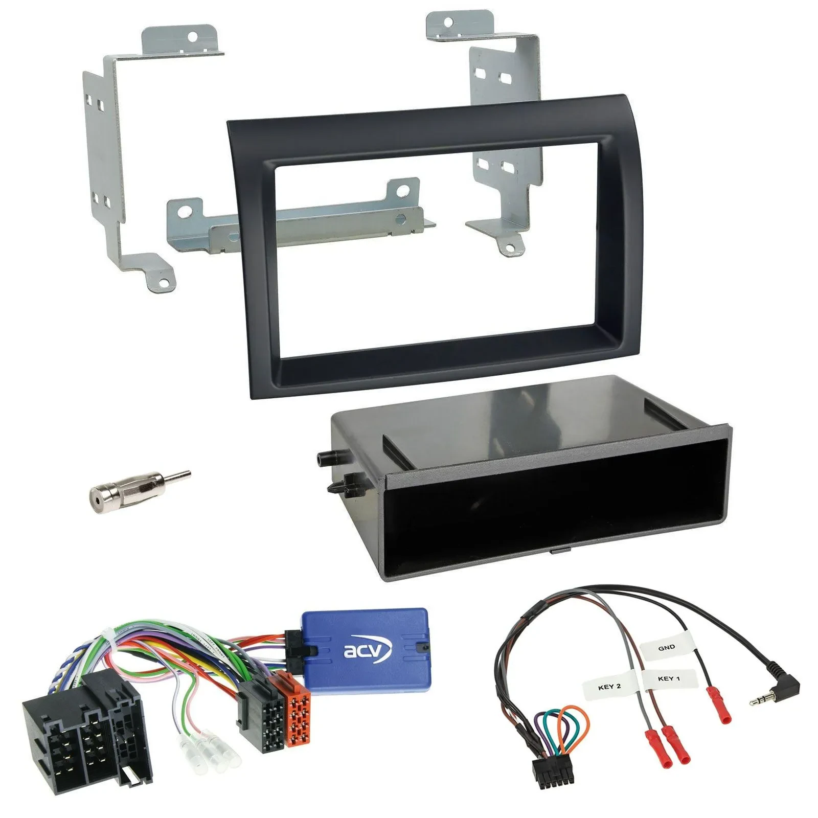 Einbauset Lenkradadapter DIN Autoradio für Fiat Ducato 08-11 schwarz Profi