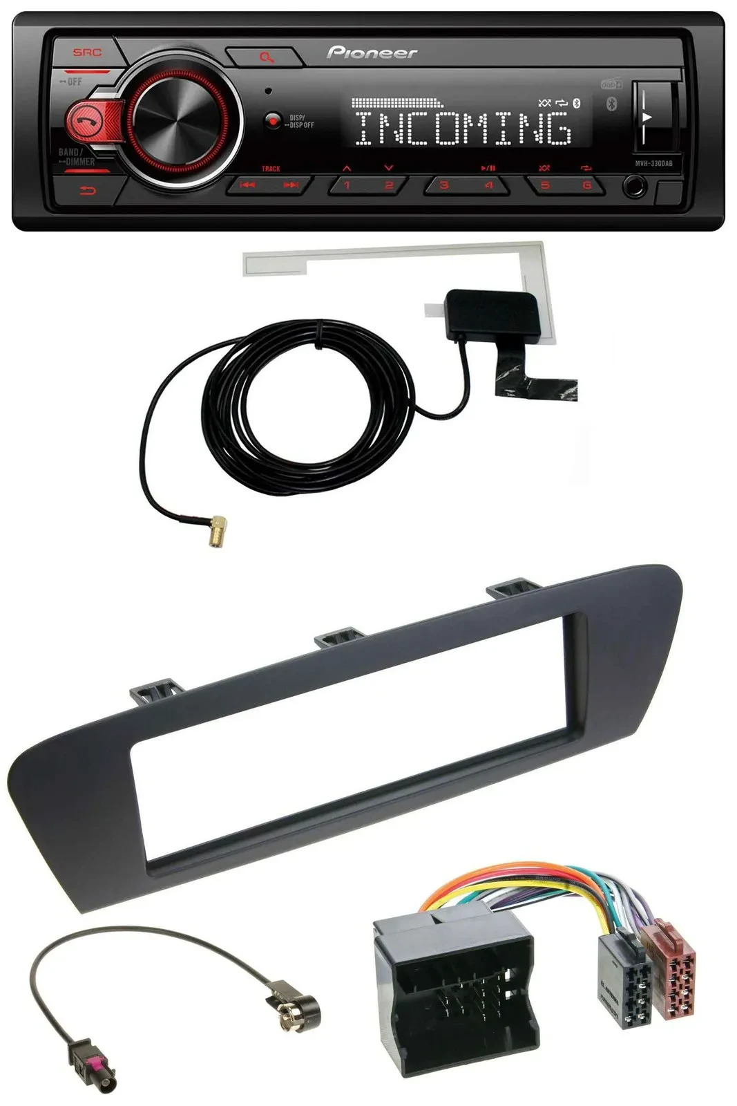 Pioneer MP3 AUX CD DAB USB Autoradio für Renault Scenic (ab 12) - braun