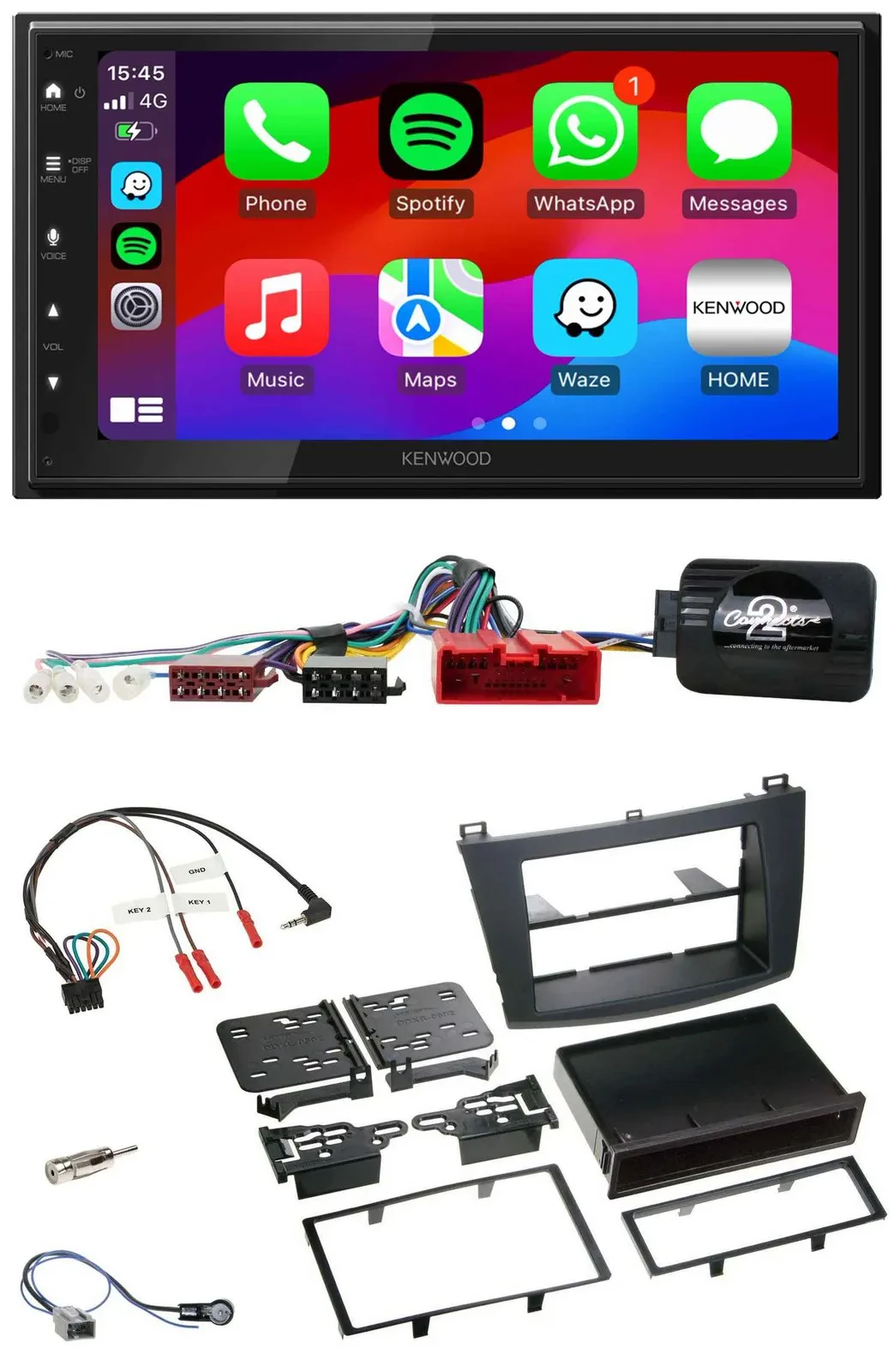 Kenwood Lenkrad USB DAB 2DIN Bluetooth Autoradio für Mazda 3 09-13 Can-Bus