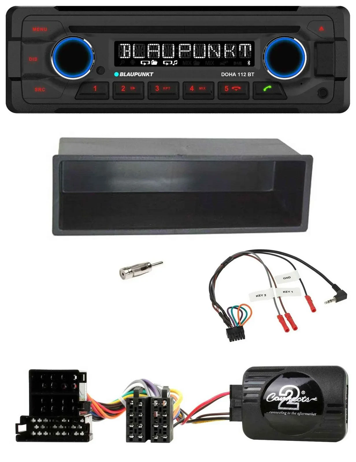 Blaupunkt Lenkrad MP3 CD Bluetooth USB Autoradio für VW Passat Golf IV Polo schw