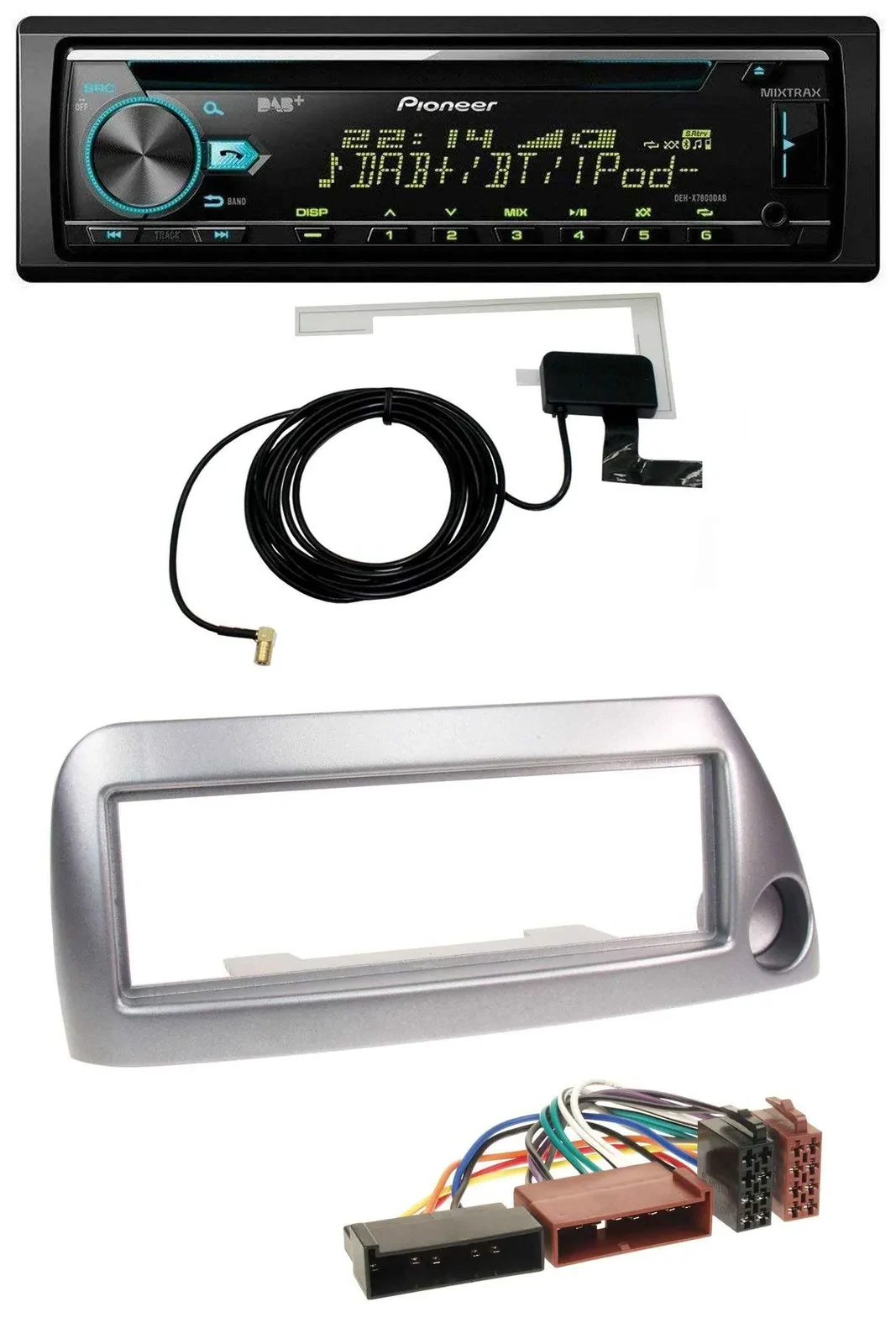 Автомагнитола для Ford Ka (до 2008) Pioneer CD/MP3 USB AUX DAB серебристый металлик