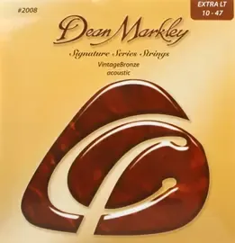 Комплект струн для акустической гитары Dean Markley DM2008 Vintage Bronze, бронза 85/15, 10-47