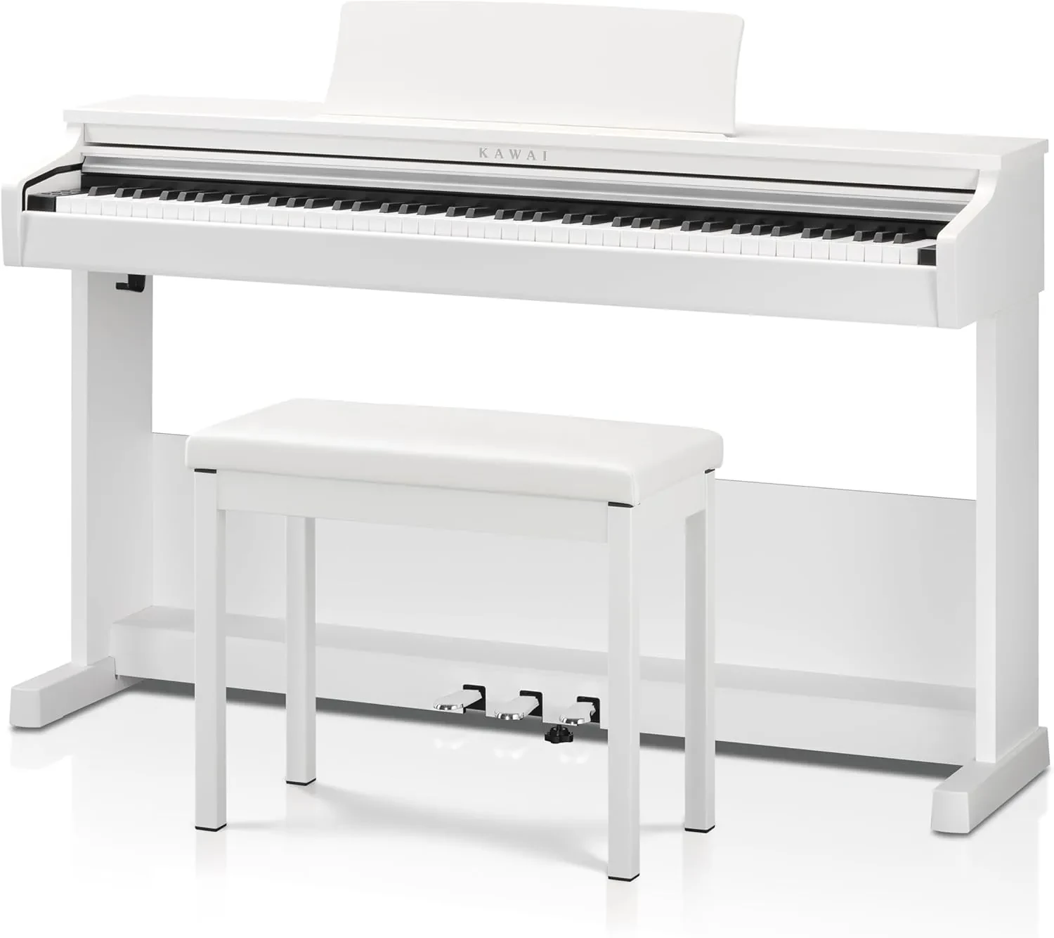 Цифровое пианино Kawai CX102 W 88 клавиш, 192-голосная полифония, 17 тембров, Bluetooth MIDI, белый, с банкеткой