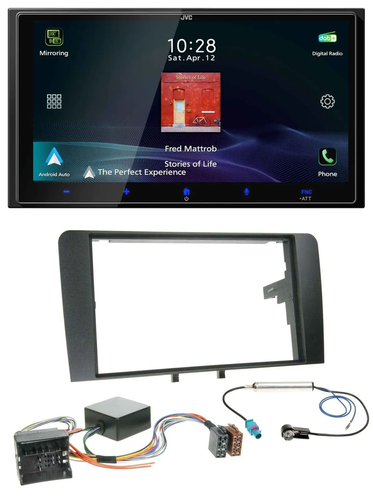 JVC USB Bluetooth 2DIN DAB MP3 Autoradio für Audi A3 06-12 8P Infinity Aktivsyst