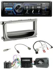 Автомагнитола для Ford Focus/Galaxy/C-Max (с 2007) JVC Bluetooth, USB, DAB, поддержка кнопок на руле (CAN)