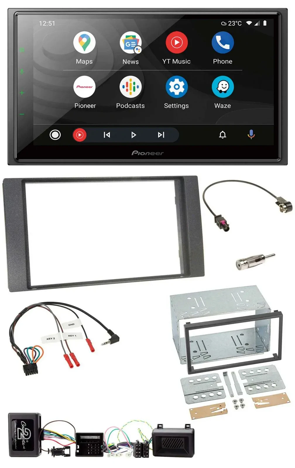Автомагнитола Pioneer 2 DIN, DAB, Bluetooth, для Ford Kuga 2008–2012, антрацит