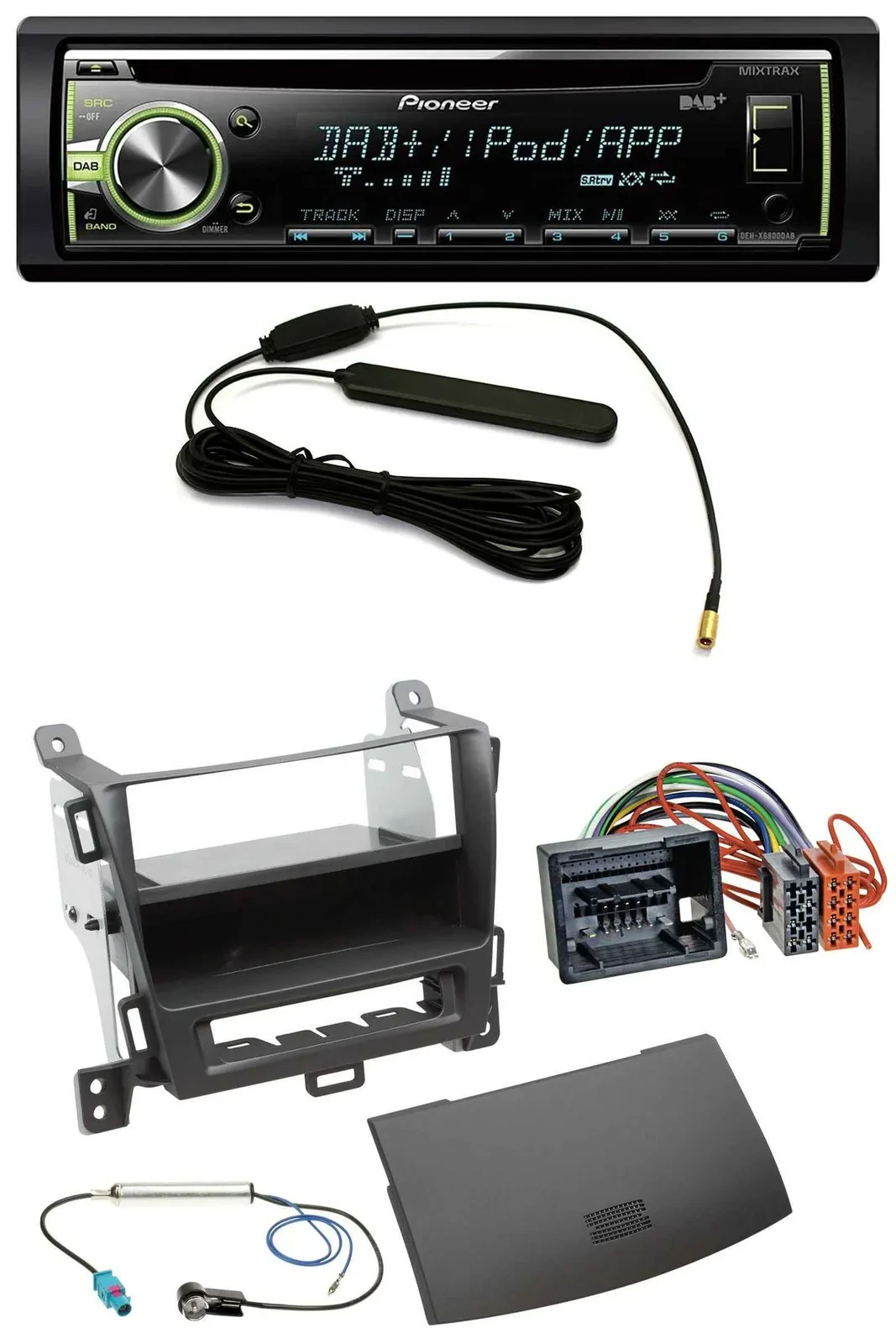 Pioneer MP3 USB CD DAB AUX Autoradio für Opel Zafira Tourer ab 12 jet black