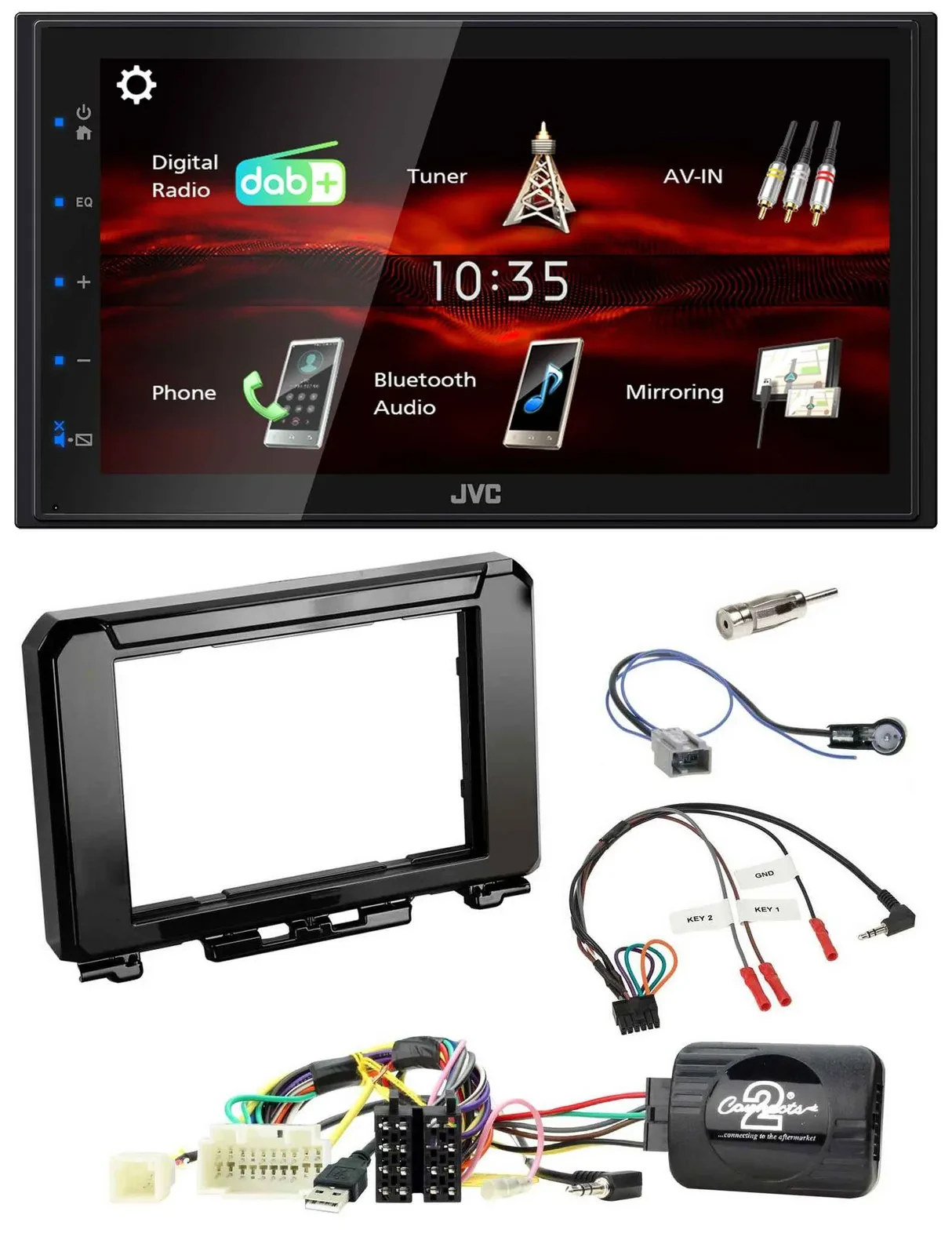 JVC USB Bluetooth Lenkrad DAB 2DIN Autoradio für Suzuki Jimmny GJ ab 2018