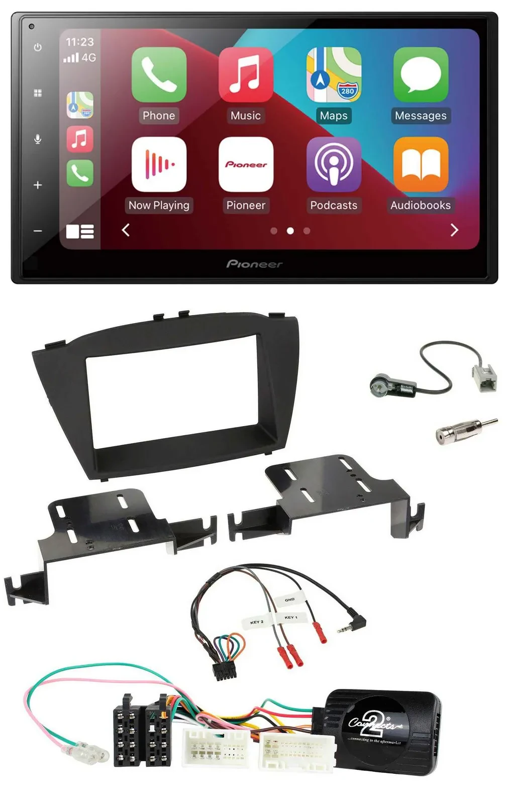 Pioneer USB Lenkrad DAB 2DIN Bluetooth Autoradio für Hyundai ix35 ab 2013 ohne S