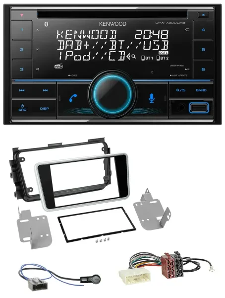 Kenwood CD 2DIN DAB USB MP3 Bluetooth Autoradio für Nissan Micra ab 2017 schwarz